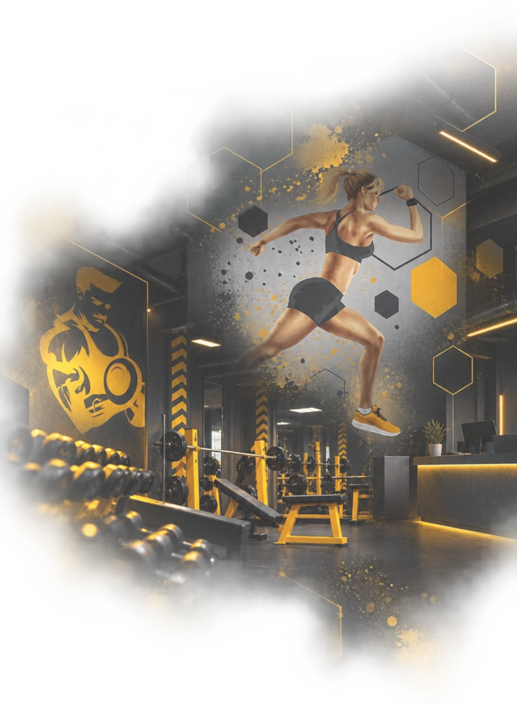 Kanarata gym branding and sports mural